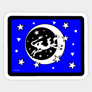 Cow Over the Moon Sticker